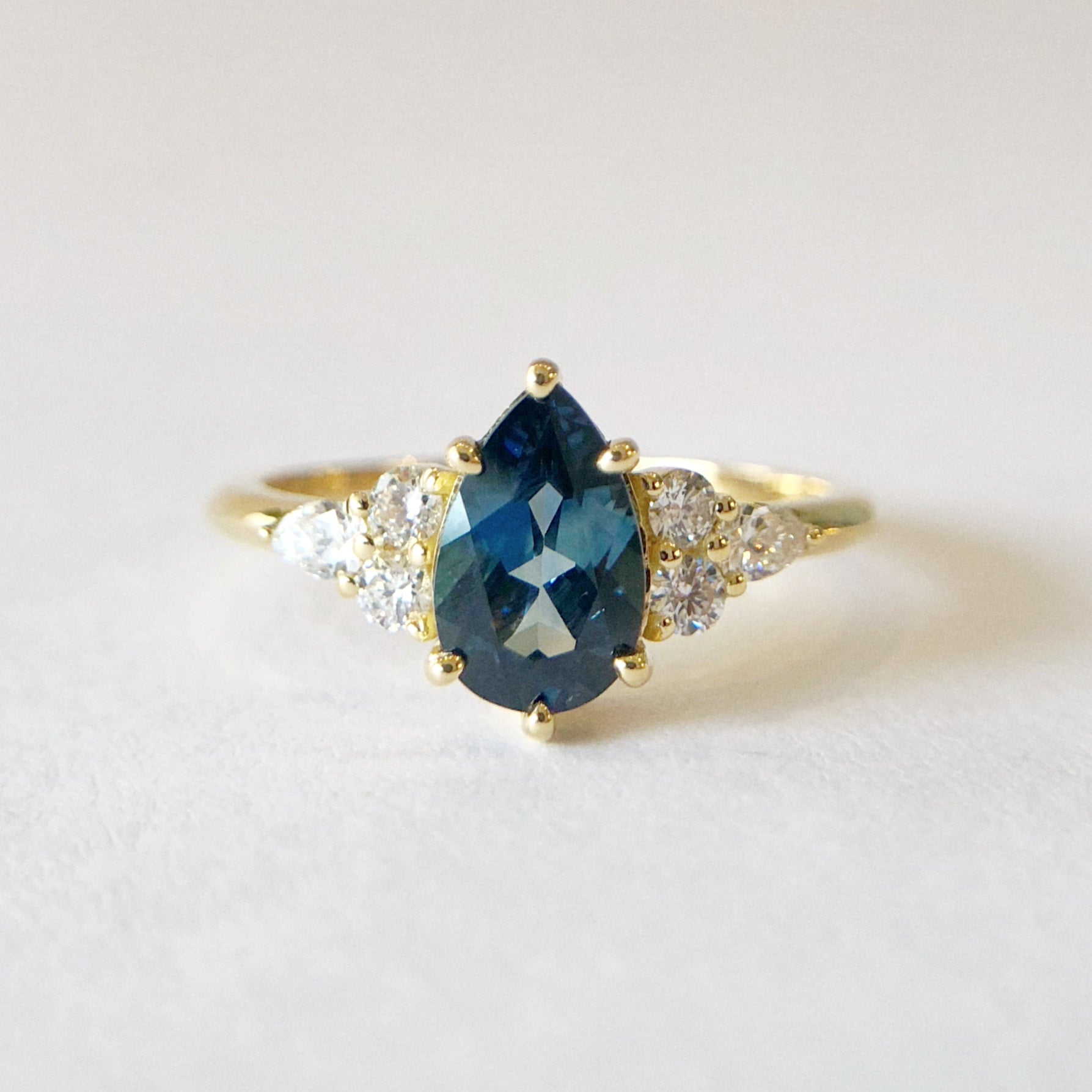 Green blue store sapphire ring