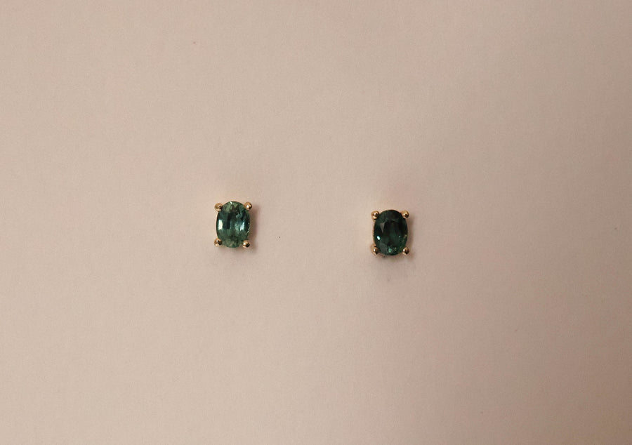 Oval Sapphire Studs